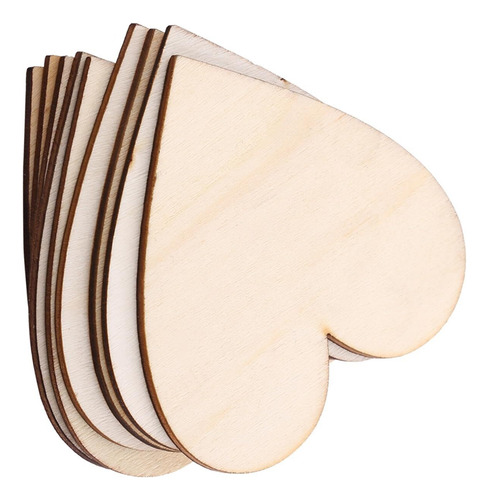 100 Corazones Pequeños De Madera De 3 Mm De Grosor Para