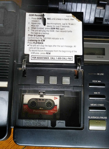 Fax Papel Térmico Panasonic Kx-f60 C/ Te Y Contest No Envío (Usado)