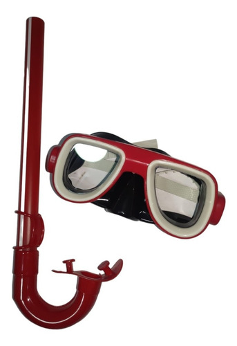 Set De Buceo Infantil Snorkel Para Piscina Playa Rojo 