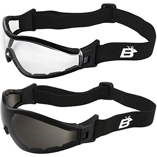 2 Pares De Gafas De Seguridad Espuma Acolchada Motocicl...