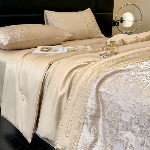 Edredón De Verano Con Flores, Jacquard Y Bordado