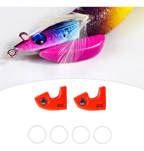 2x 20g Plomos Para Pesca De Calamar Herramientas Rojo