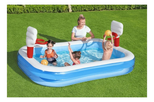 Pileta inflable aros Basquet Bestway 254cm x 168cm x 102cm