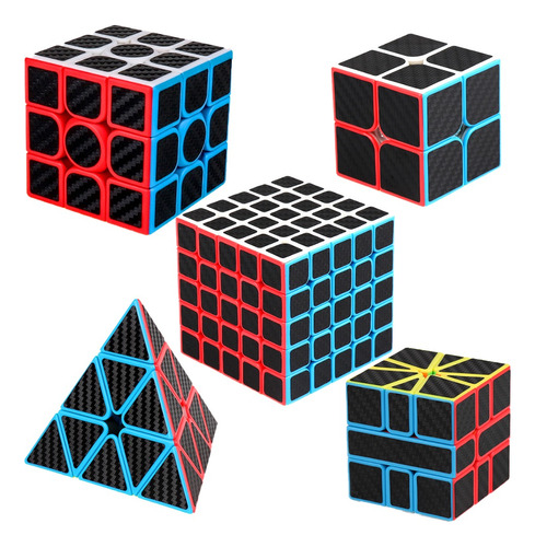 Paquete 5 Cubos Rubik 2x2+3x3+5x5+pyraminx+sq1