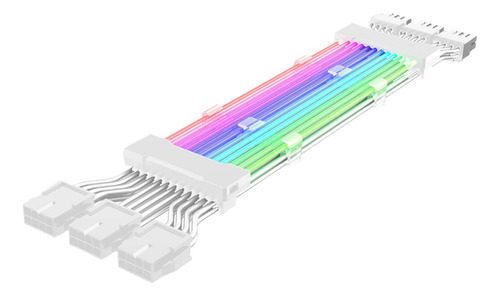 - Para Cabo De Extensão Rgb 24pin 2x8pin 3x8pin Rgb Branco