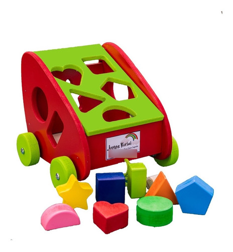 Imagen 2 de 6 de Carrito De Arrastre Con Formas Geometricas Formitas