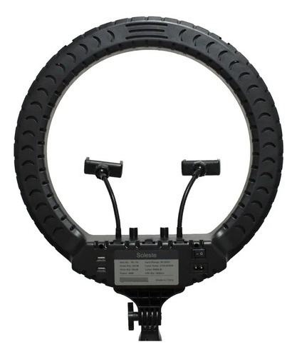 Iluminador Ring Light Led Rl18 Polegadas + Sup Cel + Tripe Estrutura Preto Luz 3 Neveis 110v/220v