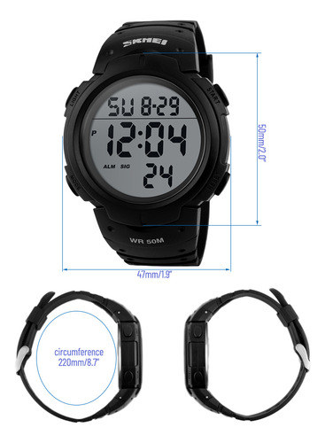 Reloj Digital Para Hombre Con Cronómetro Y Alarma
