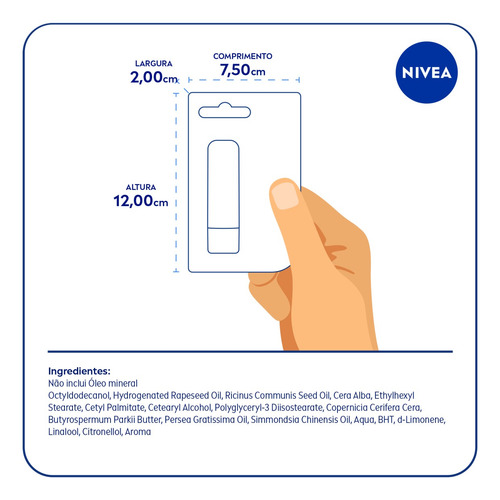 Imagem 12 de 12 de Nivea Hidratante Labial Original Care 4,8g