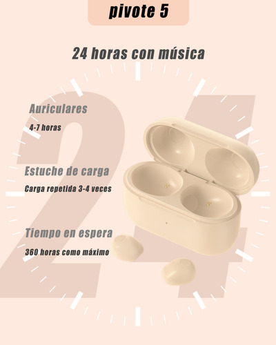 Lotfits Auriculares Bluetooth 5.3 Invisibles Para Sueño Y Trabajo Color Beige pro4s+