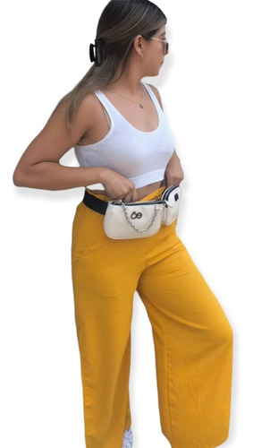 Pantalón Casual Con Abertura En Los Costados
