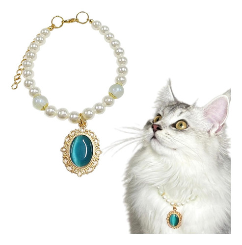 Collar De Gato Con Perlas Teumessian, Collares Ajustables De