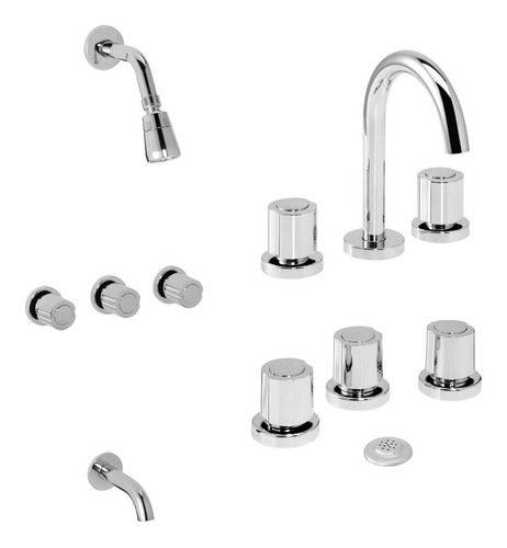 Imagen 4 de 9 de Juego Baño Completo Sanitarios Griferia Viva Plus Piazza