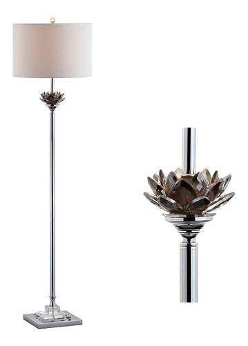 Jonathan Y Lotus - Lampara De Pie Led De Cristal Y Metal, C