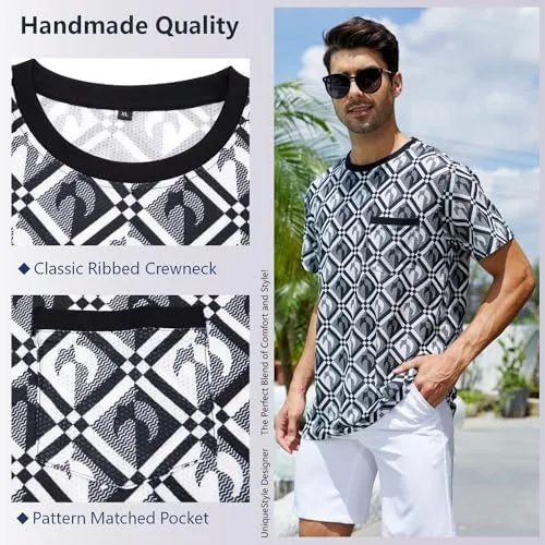 Uniquestyle Designer Camiseta Sin Arrugas Para Hombre Camise