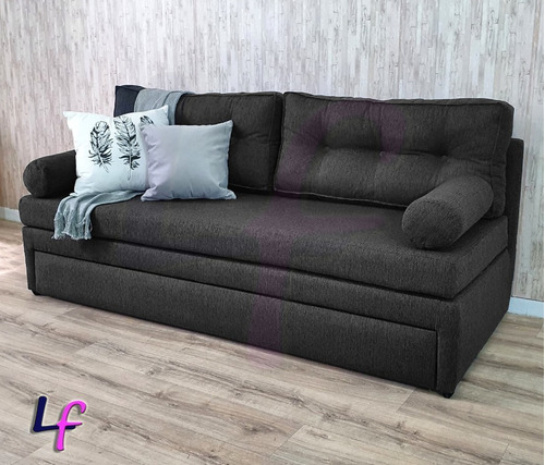 Divan Cama + Colchon Sillon 3 Cuerpos Premium + Cilindros