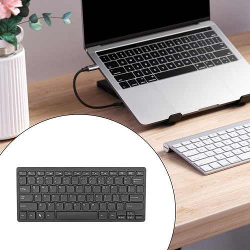 Teclado Com Fio 78 Chaves Conveniente Mini -silent Preto