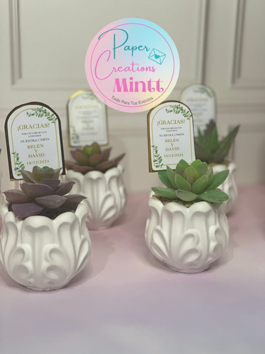 10 Mini Macetas Para Suculentas Velas Bautizo Boda Recuerdo