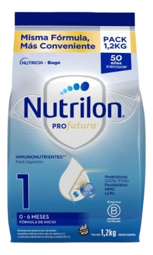 2un Nutrilon Profutura 1 Bolsa 1.2kg Leche De Formula En Pvo