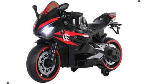 TecaBrinquedoteca Moto Elétrica Infantil Do Flamengo Ediçao Limitada Cor Preto Voltagem Do Carregador 110v/220v
