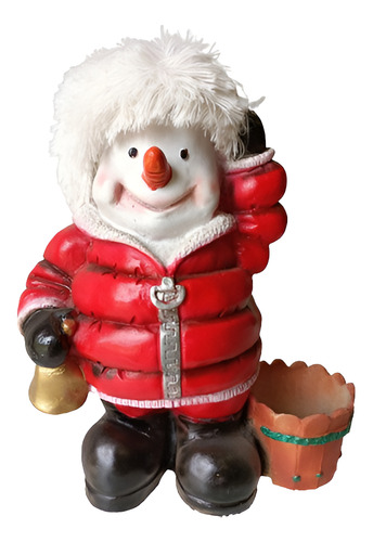 Muñeco De Nieve Navideño Con Maceta Decoración Navideña 35cm