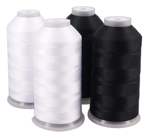 Set De Carretes De Hilo New Brothread, 2 Negros Y 2 Blancos