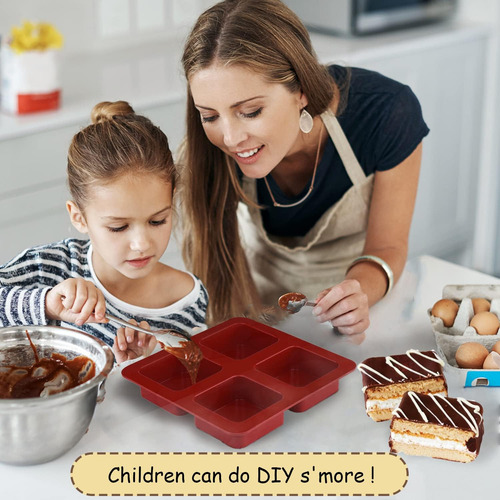 Moldes Cuadrados De Silicona Para Chocolate, 4 Piezas De 4 C