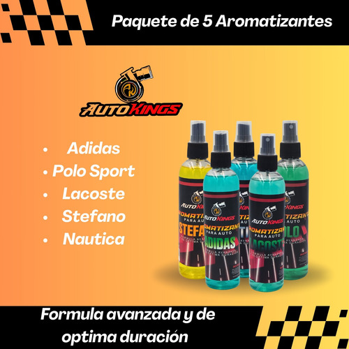 Paquete De 5 Desodorantes Para Carro 270 Ml Diferente Aroma Esencias