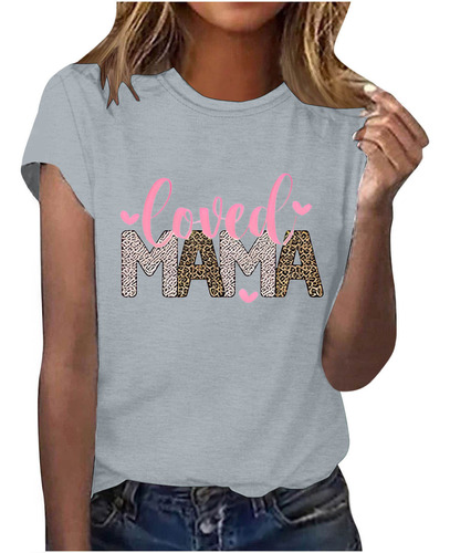 Camiseta De Manga Corta Estampada Con Cuello Redondo F Para