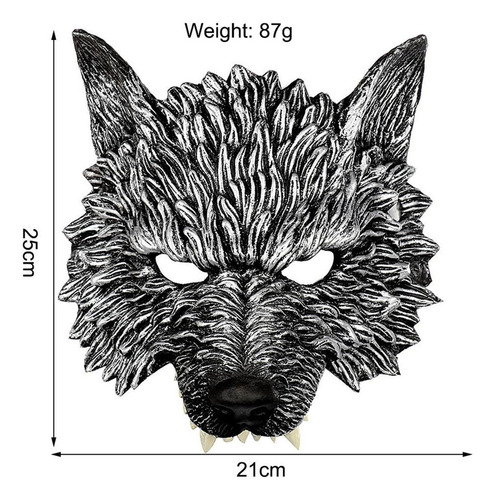 A Máscara De Media Cara Creative Wolf Para Cosplay, Disfraz