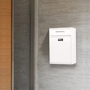 Q Buzón De Pared Xilado Con Cerradura De Combinación, Color