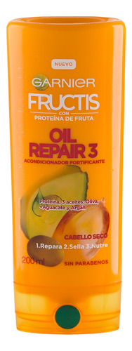 Acondicionador Garnier Fructis Reparación de aceite 3 en botella de 200mL por 1 unidad