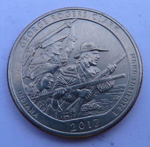 Imagen 1 de 2 de Cuarto De Dolar Parque Eeuu George Rogers Clark Año 2017