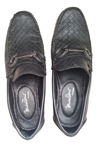 Zapatos Michel Domit Usado 5.5 Negros Mocasin Casual