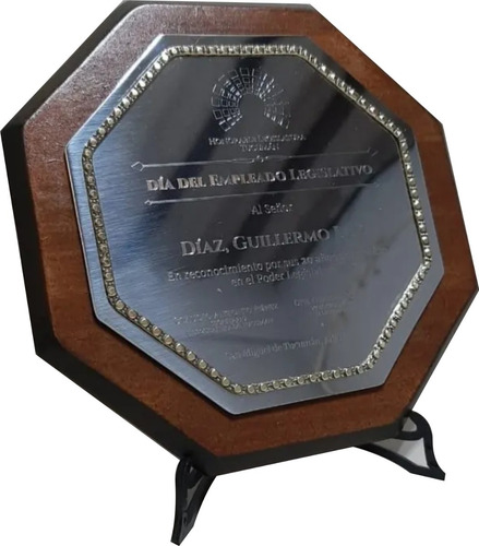 Plaqueta Acero Premio Grabado Tamaño Grande