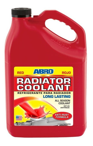 Agua Para Radiador Roja Premium 3,8 L Abro Hecho En Usa