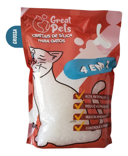 Arena de sílice para gatos higiénica sanitaria gel cristales