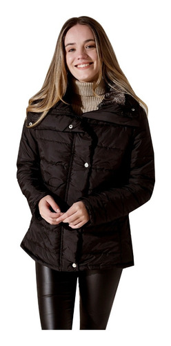 Campera Negra Rompeviento Impermeable Nueva Mujer Nofret