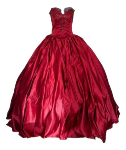 Vestido Xv Años Quinceañera Princesa Rojo Vino Rv1