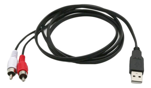 2x Usb To Macho Plug For 2 Rca Auxiliar Cable Fême Adapter
