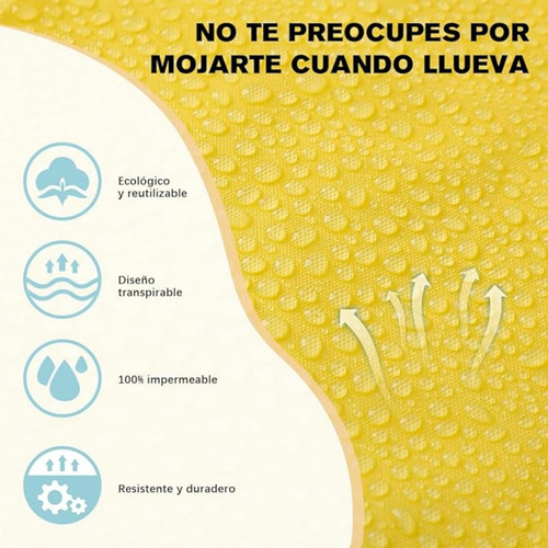 Poncho Impermeable Capa Para Lluvia Hombres Y Mujeres Adulto