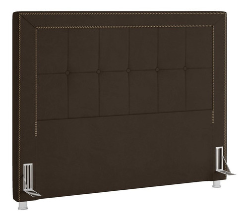 Cabeceira Cama Box Casal King 195cm Paolla P02 Veludo Marrom