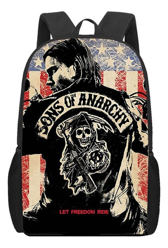 Mochila Sons Of Anarchy For Niñas Con Patrón De Estudiantes