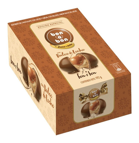 Bombón Arcor Bon O Bon Dulce De Leche 12 Unidades 192g