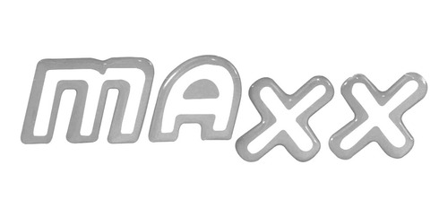 Emblema Adesivo Resinado Nome Maxx Prata 2002/2007 Vazado