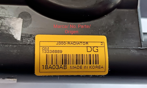 Radiador Agua T/ Automatica Cruze 2011/18. Gm Orig. 13336889