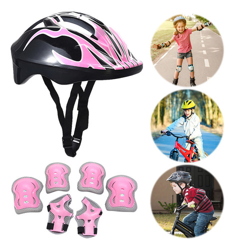 Juego 7 Rodilleras Y Coderas Para Casco Seguridad Para Niños