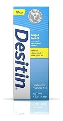 Desitin Rapid Relief Paal Rash Remedy Cream 4 Oz Tube