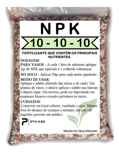 1kg Adubo Fertilizante Npk 10.10.10
