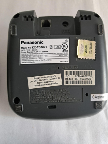 Teléfono Inalámbrico Panasonic Dect 6.0 Plus Kx-tg4021 Plateado (Usado)